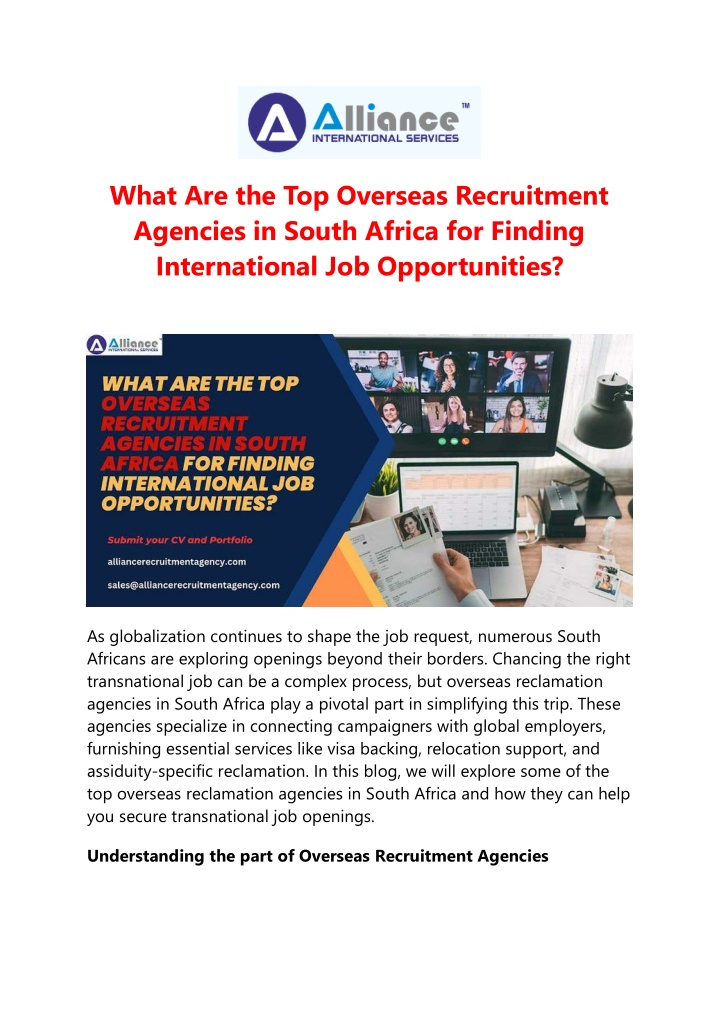 what are the top overseas recruitment agencies n.w