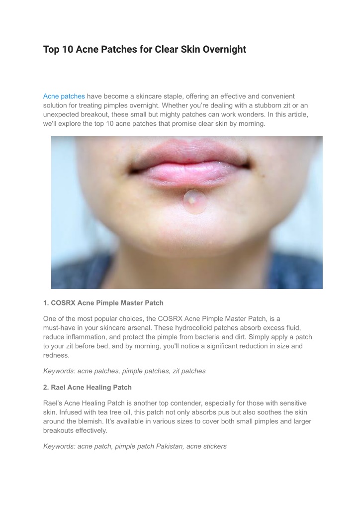 top 10 acne patches for clear skin overnight n.w