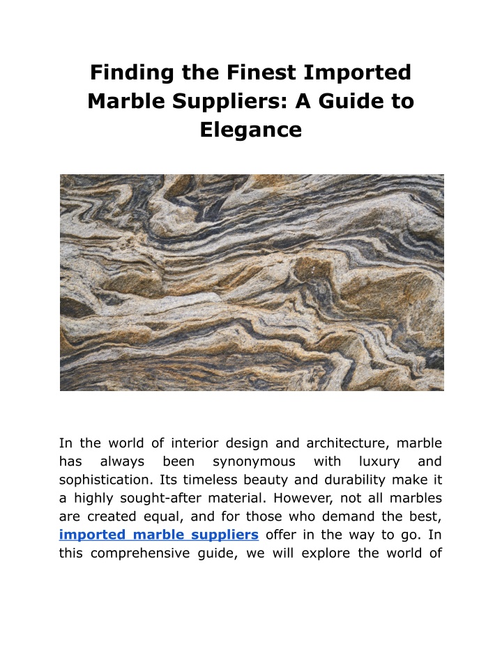 finding the finest imported marble suppliers n.w