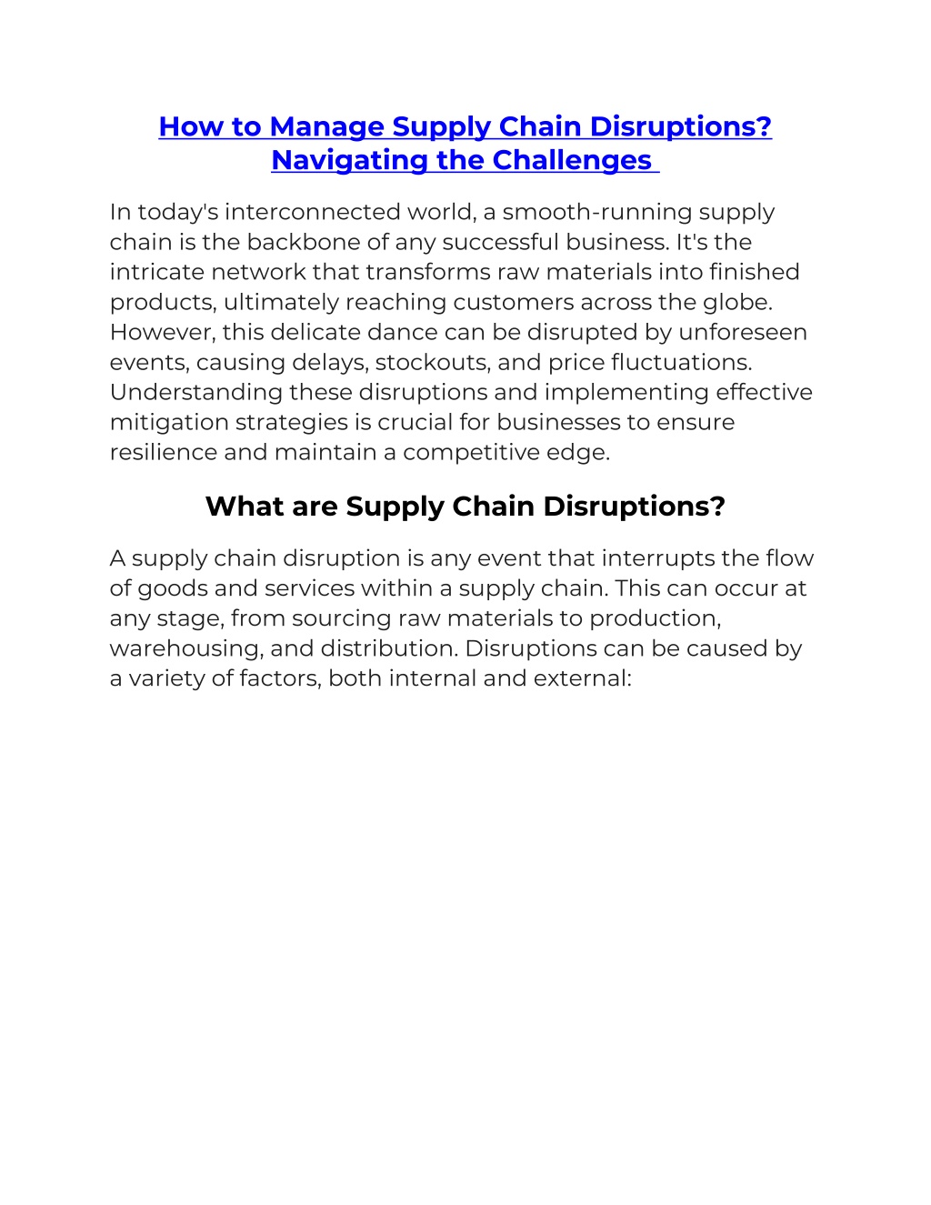 how to manage supply chain disruptions navigating l.w