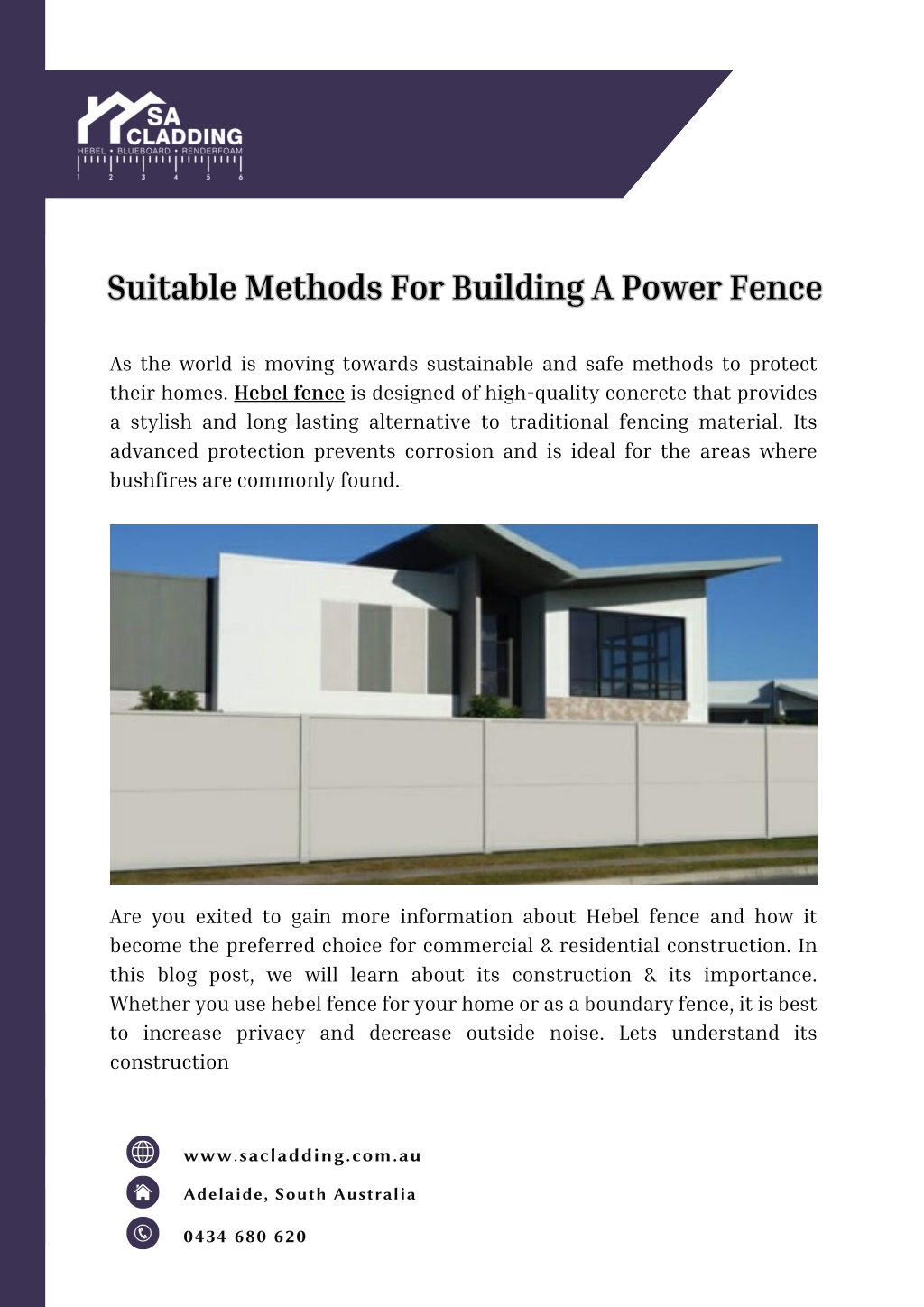 suitable methods for building a power fence l.w