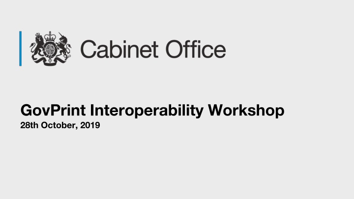 Interoperability in Government Printing Workshops