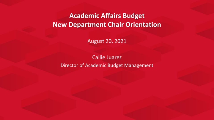 Academic Affairs Budget Management: Overview and Best Practices