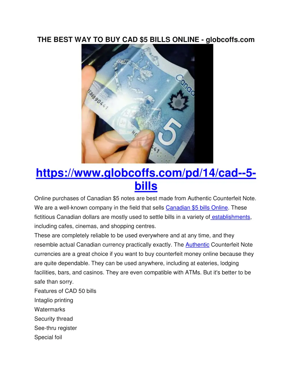 the best way to buy cad 5 bills online globcoffs n.