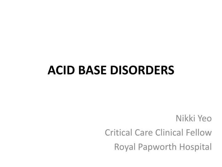 Acid-Base Disorders