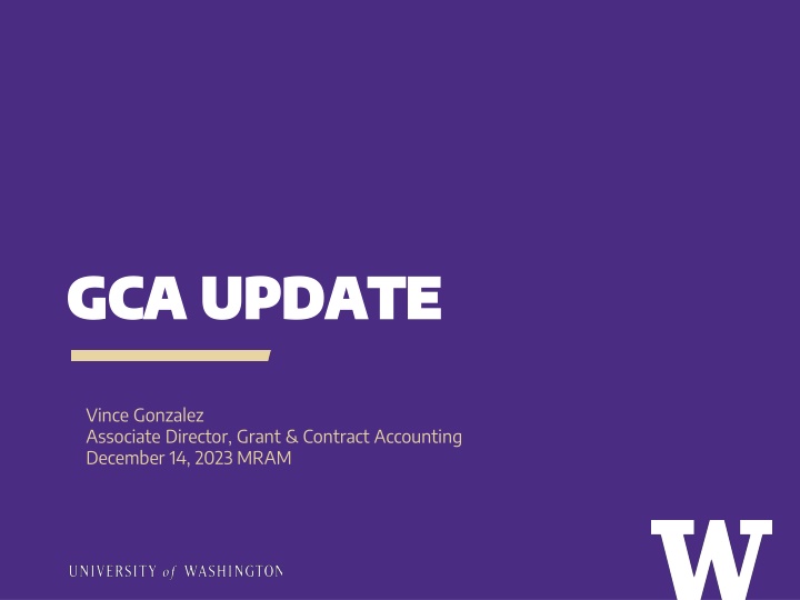 Grant & Contract Accounting Update Summary