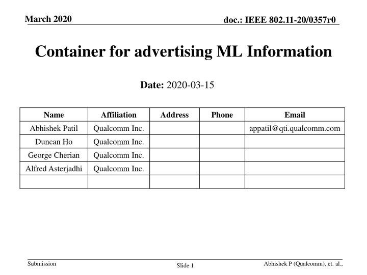 Framework for Advertising Multiple-Link Operations in IEEE 802.11