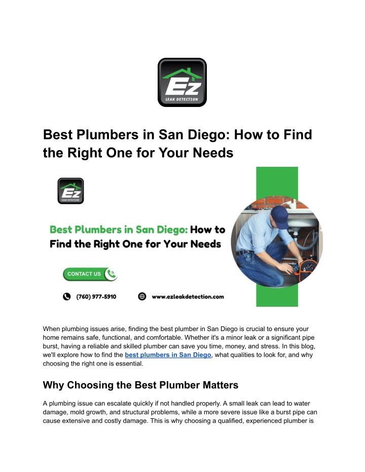 best plumbers in san diego how to find the right n.w