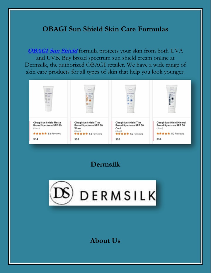 obagi sun shield skin care formulas obagi n.w
