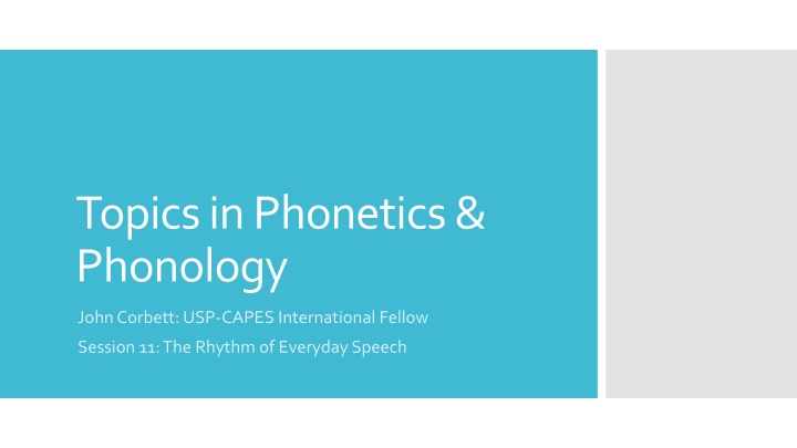 English Rhythm and Stress Patterns in Speech