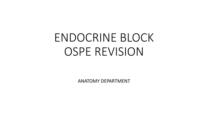 Endocrine Block OSPE Revision - Anatomy Department Presentation Slides