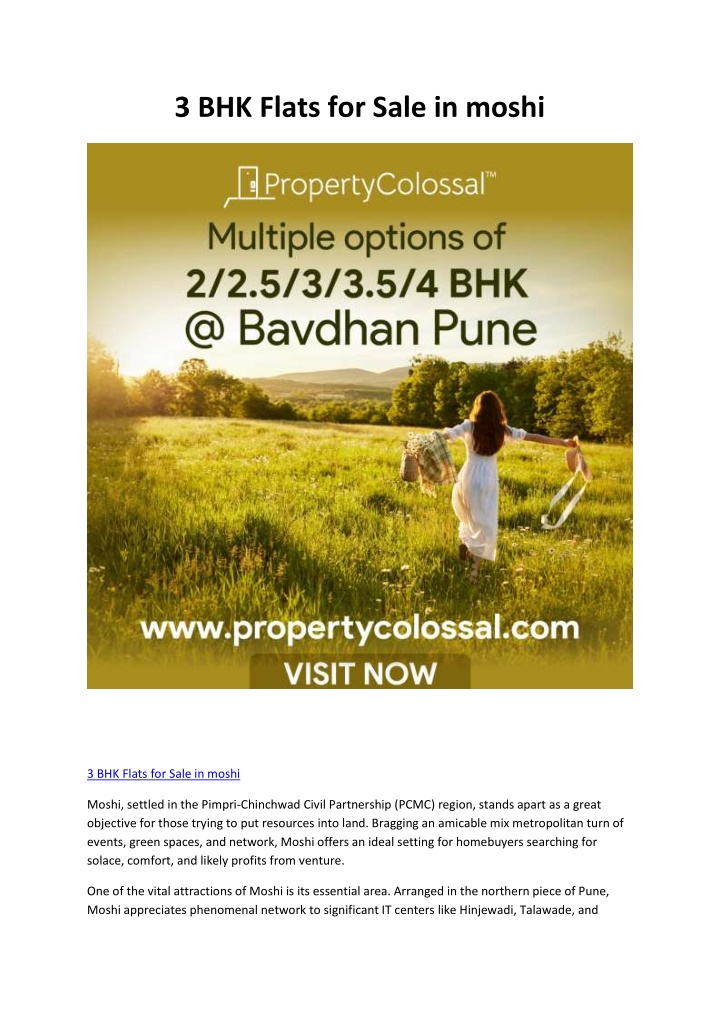 3 bhk flats for sale in moshi n.w