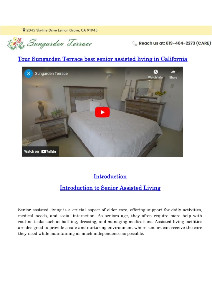 tour sungarden terrace best senior assisted n.w