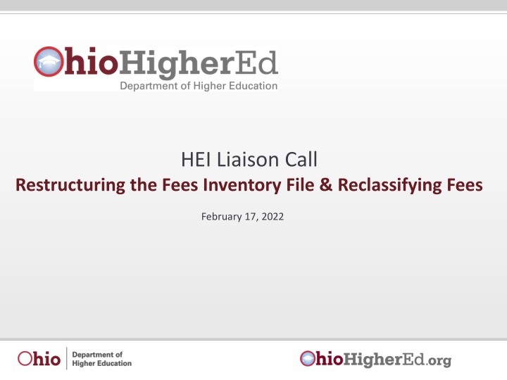 Restructuring Fees Inventory File: Updates and Changes Overview