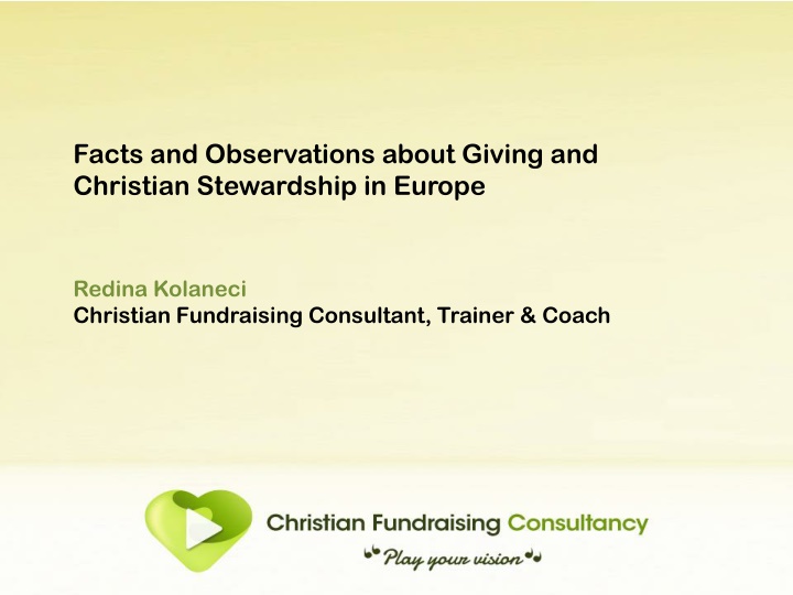 Insights on Giving and Stewardship in European Churches by Redina Kolaneci