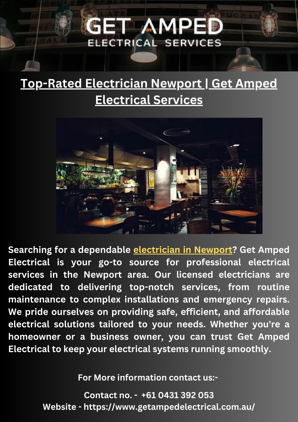 top rated electrician newport get amped l.w