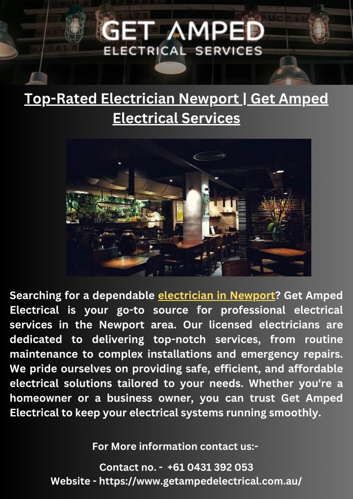 top rated electrician newport get amped n.w