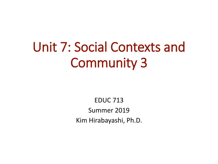 Community and Neighborhood Influences on Lifespan Development