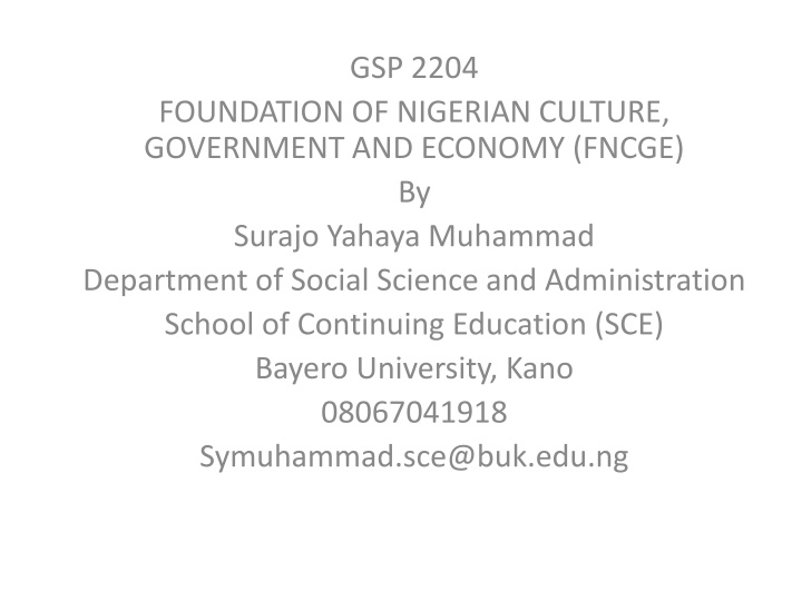 Precolonial Administration in Nigeria: A Historical Analysis