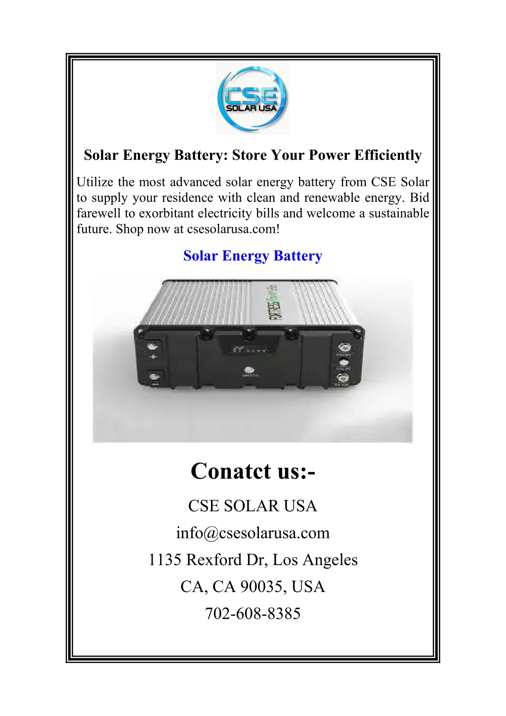 solar energy battery store your power efficiently l.w