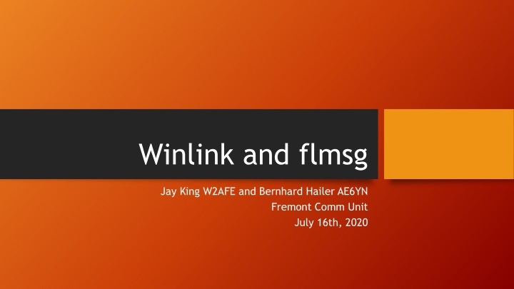 Winlink and flmsg for EmComm Communication