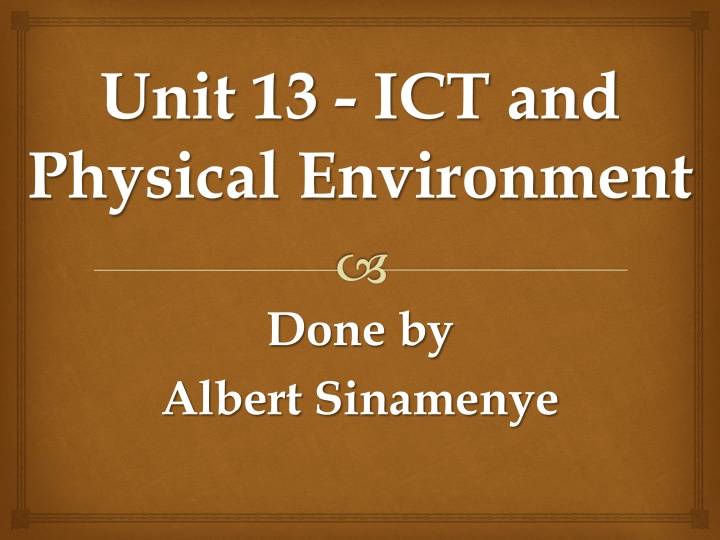 ICT and Physical Environment in a School Computer Lab