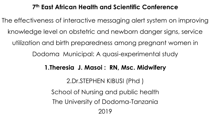 Effectiveness of Interactive Messaging Alert System in Improving Maternal Health Knowledge