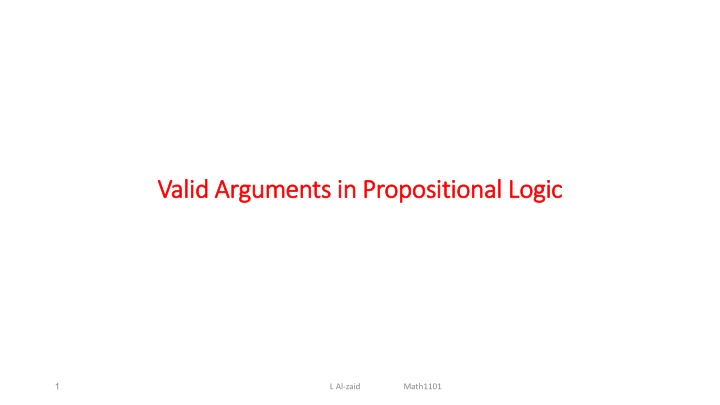 Valid Arguments in Propositional Logic