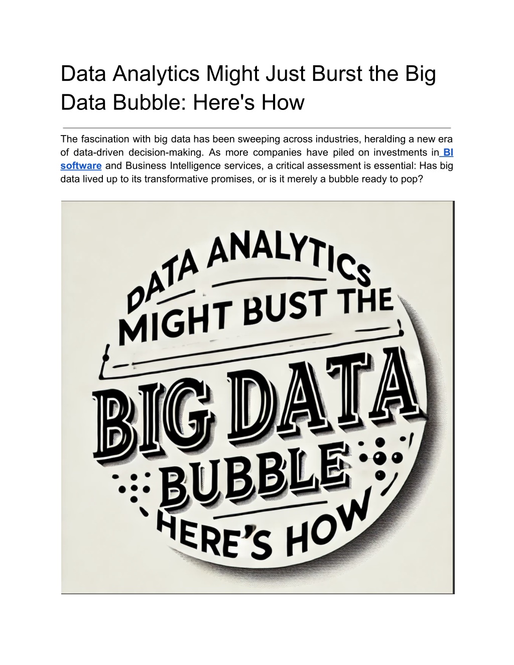 data analytics might just burst the big data l.w