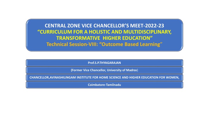 Outcome Based Learning in Transformative Higher Education