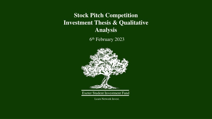 Stock Pitch Competition: Crafting a Winning Investment Thesis