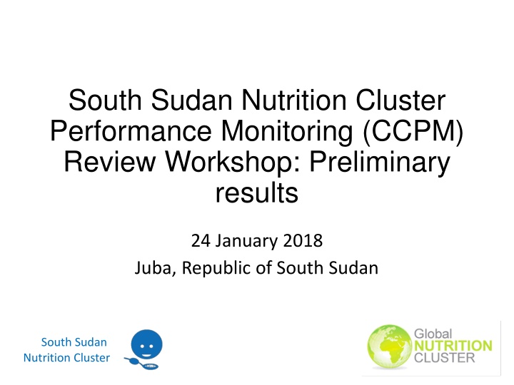 Review of South Sudan Nutrition Cluster Performance Monitoring Workshop
