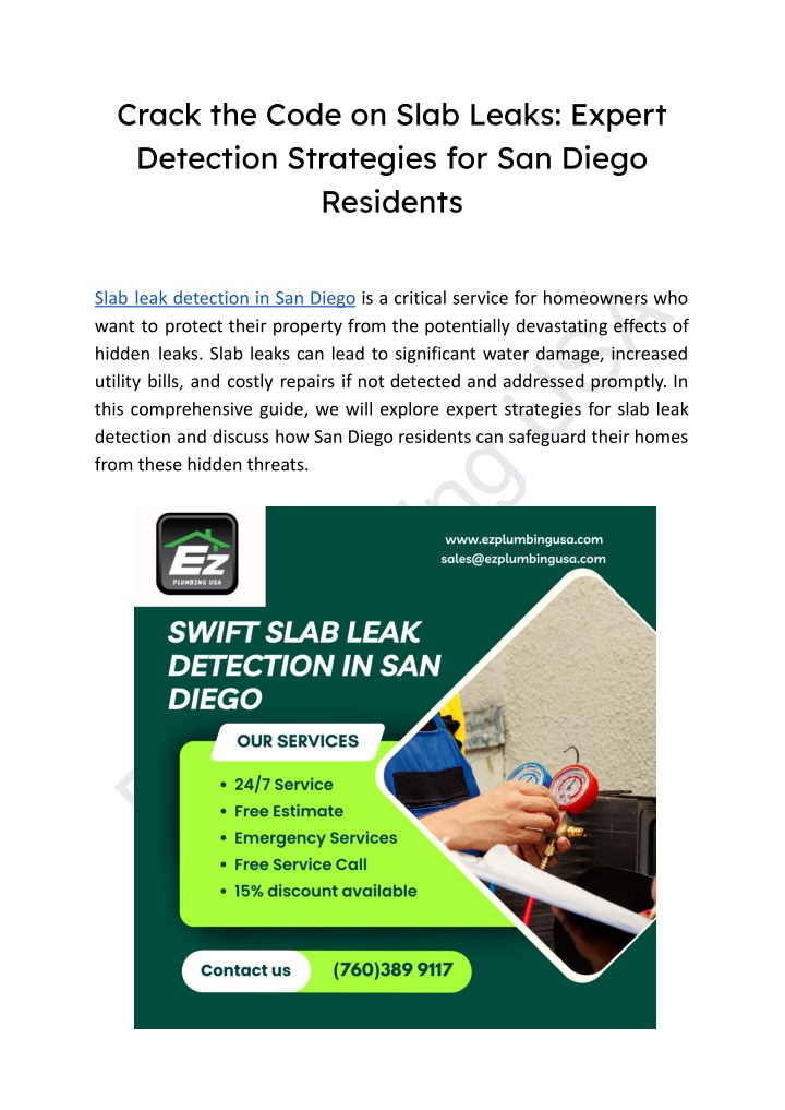 crack the code on slab leaks expert detection n.w