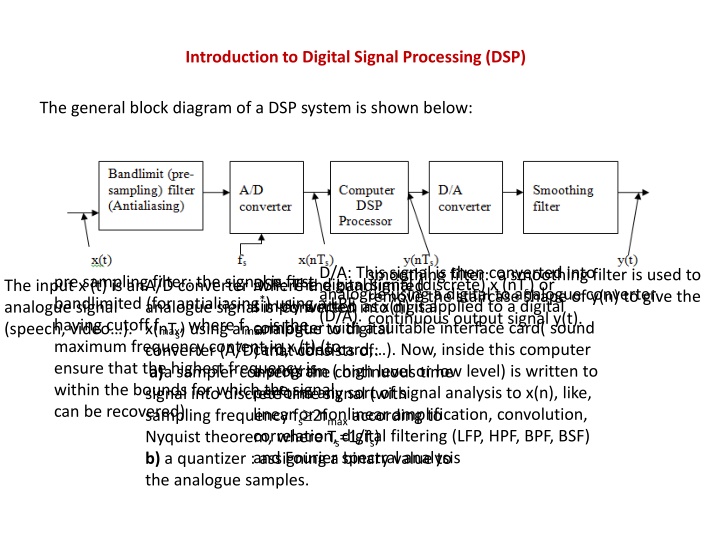 Digital Signal Processing (DSP) Systems: Linearity, Causality, and Stability