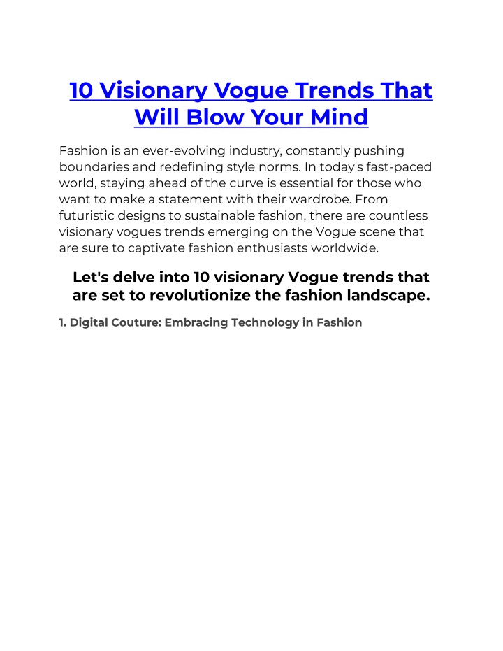 10 visionary vogue trends that will blow your mind n.w