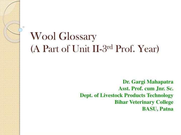 Wool: A Comprehensive Glossary of Terminology in Sheep Wool Production