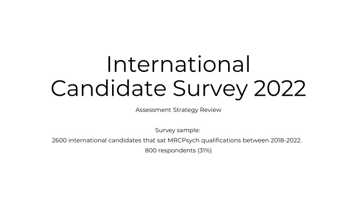International Candidate Survey 2022: Demographic Insights and Country Distribution