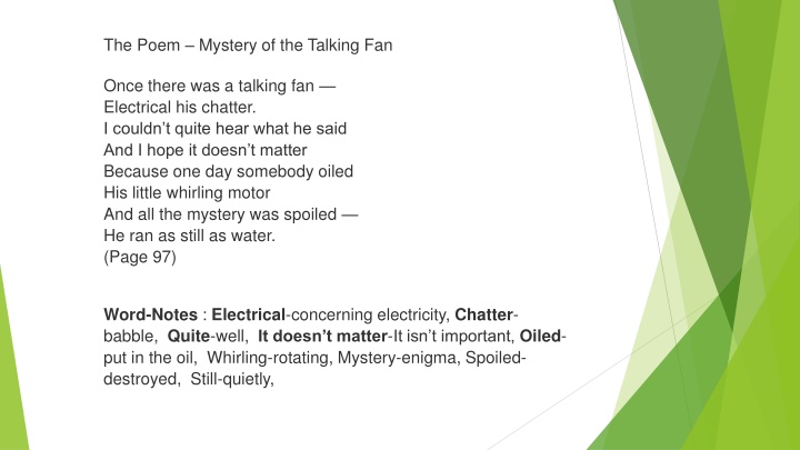 The Mystery of the Talking Fan