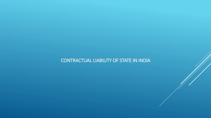 Contractual Liability of State in India - Recognition and Application