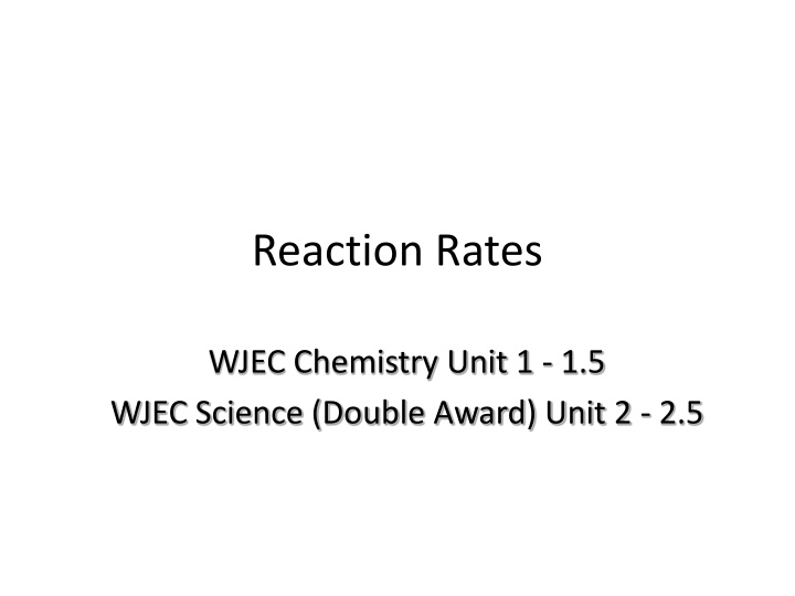 Reaction Rates in Chemistry: Apparatus, Experiment, and Analysis