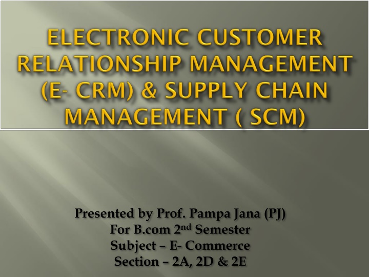 Electronic Customer Relationship Management (E-CRM) in E-Commerce