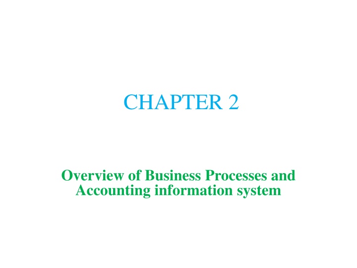 Business Processes and Accounting Information Systems