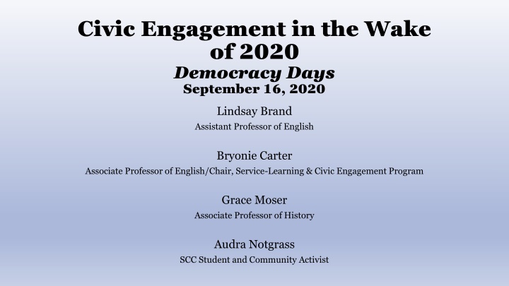Civic Engagement and Service-Learning in Higher Education