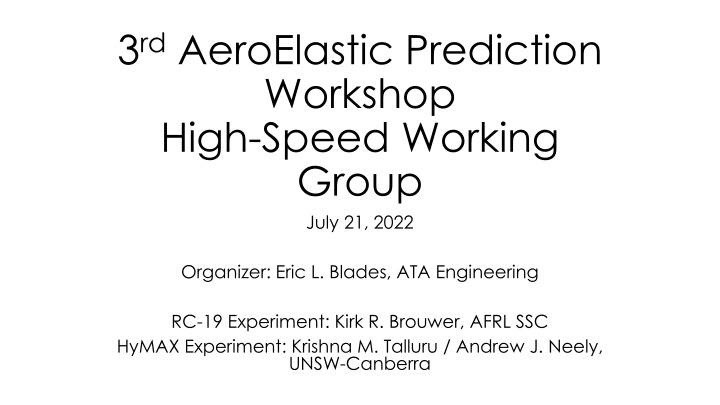 Aeroelastic Prediction Workshop Summary