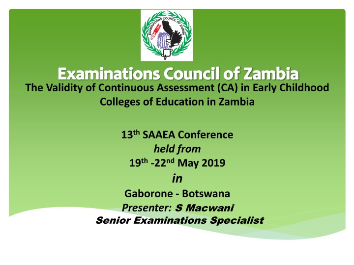 Validity of Continuous Assessment in Early Childhood Colleges of Education in Zambia