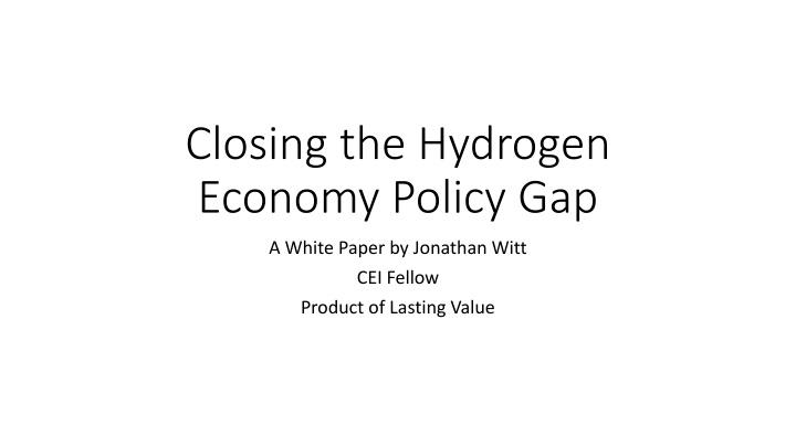 Overview of Hydrogen Economy Policies in California, British Columbia, and Oregon