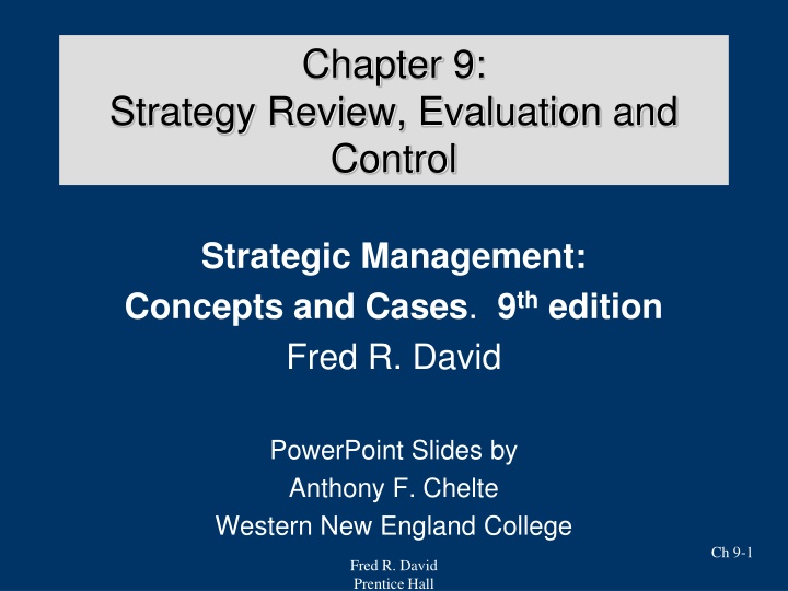 Strategic Management: Strategy Review and Evaluation