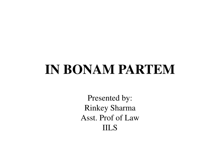 Bonam Partem in Legal Interpretation