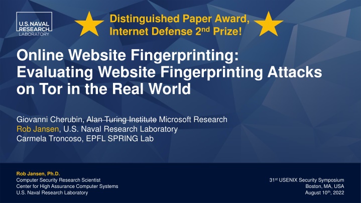 Evaluating Website Fingerprinting Attacks on Tor