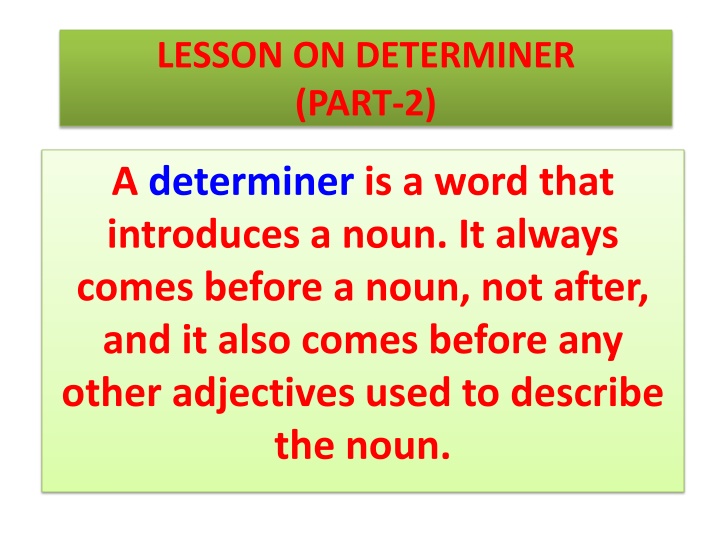 English Determiners: Part 2
